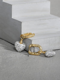 Cubic Zirconia Heart Drop Earrings