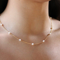 Sterling Silver Shell Pearl Choker Necklace