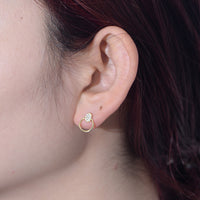 Gold Plated Sterling Silver Modern Circle Stud Earrings