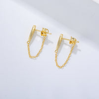 Sterling Silver Minimalist Chain Dangle Earrings