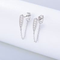 Sterling Silver Minimalist Chain Dangle Earrings