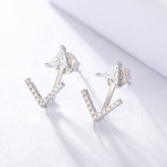 Sterling Silver Front and Back Arrow Earrings