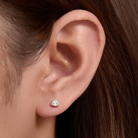Sterling Silver Cubic Zirconia Triangle Stud Earrings