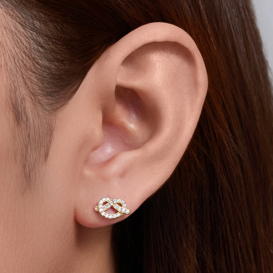 Sterling Silver Love Knot Stud Earrings