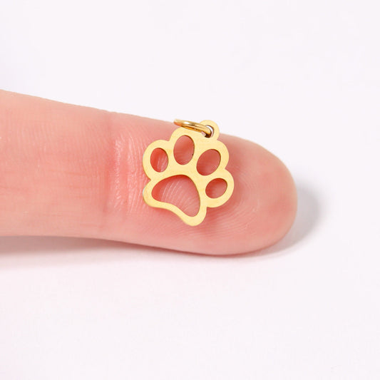 Paw Print Charm 18K Gold PVD Stainless Steel