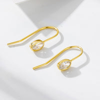 Sterling Silver Oval Ear Hook Earrings