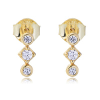 Sterling Silver Cubic Zirconia Bezel Stud Earrings