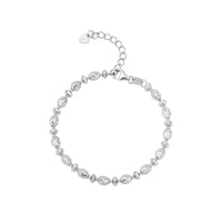 Sterling Silver Oval Rice Bead Bracelet