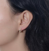 Sterling Silver Baguette Small Hoop Earrings