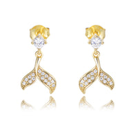 Sterling Silver Mermaid Earrings with Cubic Zirconia