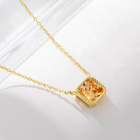 Sterling Silver Square Champagne Necklace