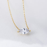 Sterling Silver Marquise Solitaire Necklace