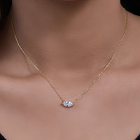 Sterling Silver Marquise Solitaire Necklace