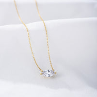 Sterling Silver Marquise Solitaire Necklace