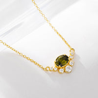 Created Green Peridot Necklace