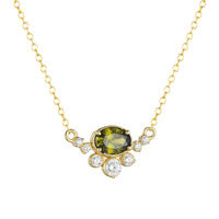 Created Green Peridot Necklace