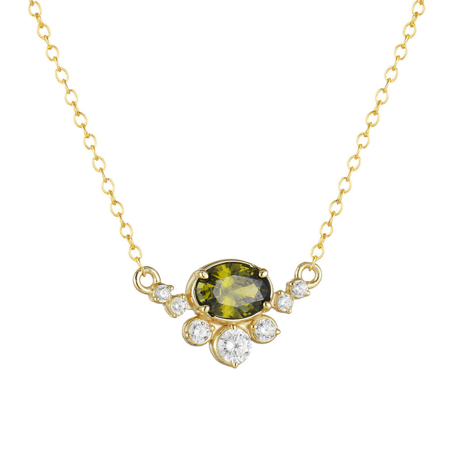 Created Green Peridot Necklace