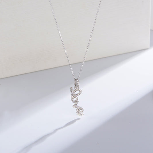 Sterling Silver Love Letter Pendant Necklace