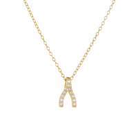 Gold Plated Sterling Silver Wishbone Necklace