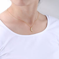 Gold Plated Sterling Silver Crescent Moon Necklace