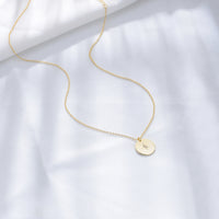 Gold Plated Sterling Silver Northern Star Disk Pendant Necklace