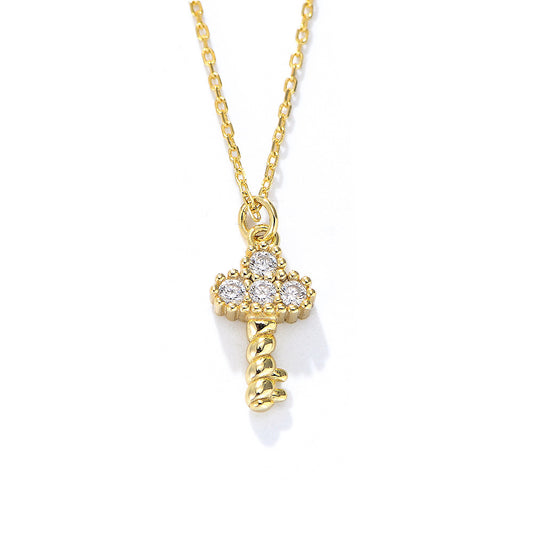 Gold Plated Sterling Silver Mini Key Necklace