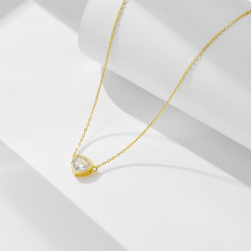 Geometric Triangle Pendant Necklace