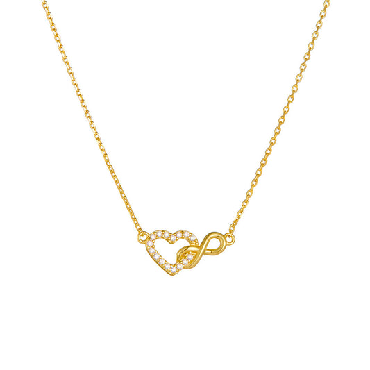 Gold Plated Sterling Silver Infinity Heart Necklace