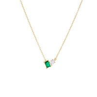 Sterling Silver Green Cubic Zirconia Necklace