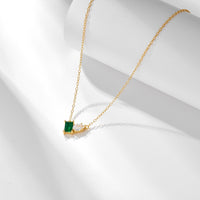Sterling Silver Green Cubic Zirconia Necklace