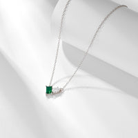 Sterling Silver Green Cubic Zirconia Necklace