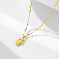 Gold Plated Sterling Silver Evil Eye Hamsa Necklace