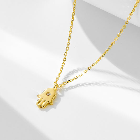Gold Plated Sterling Silver Evil Eye Hamsa Necklace