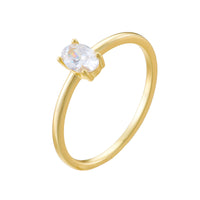 Sterling Silver Oval Cut Cubic Zirconia Ring