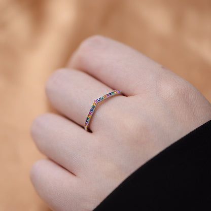 Multi-Color Stacking Ring in Sterling Silver