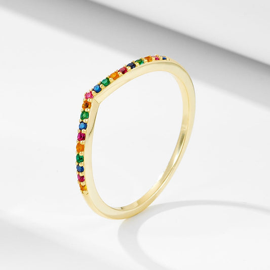 Multi-Color Stacking Ring in Sterling Silver