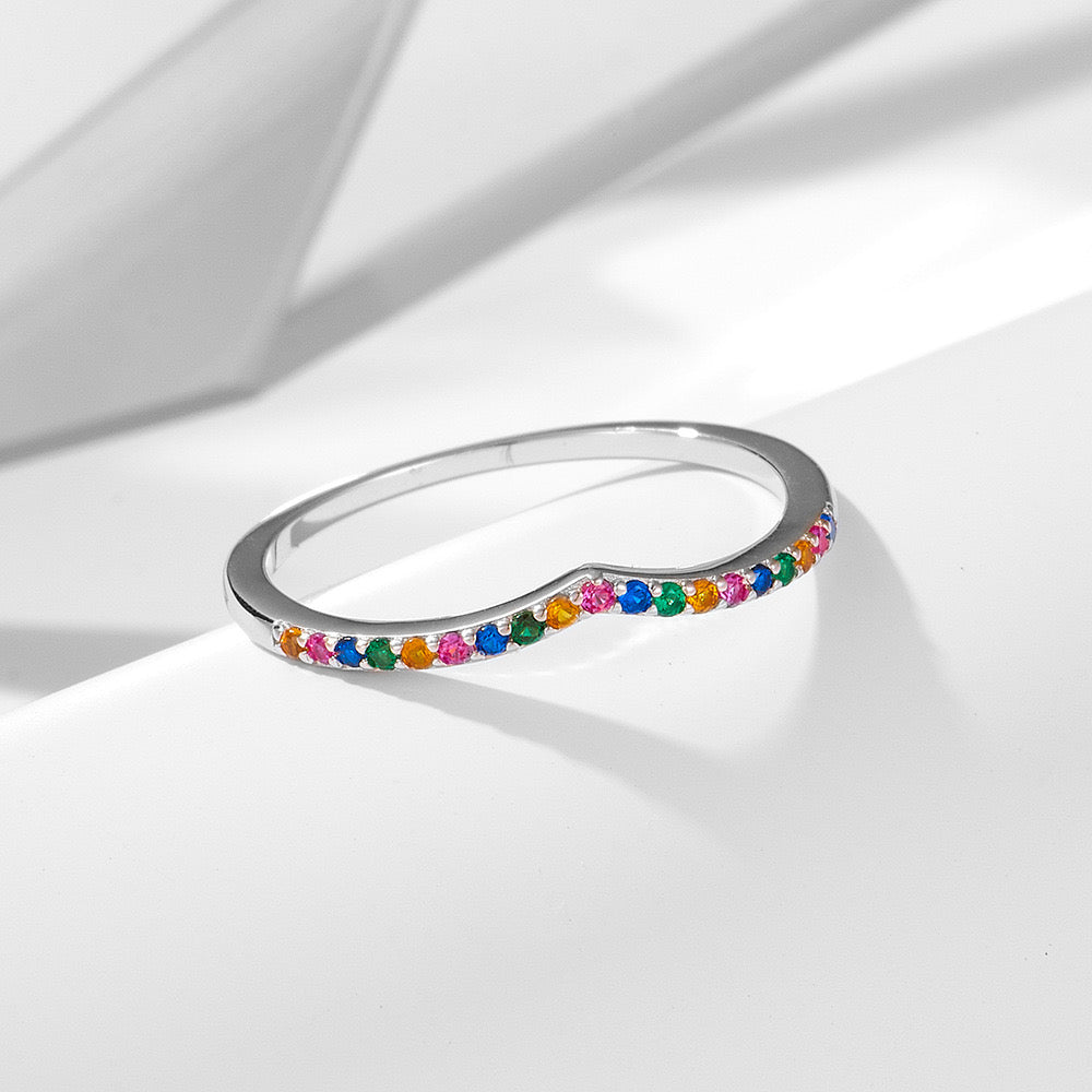 Multi-Color Stacking Ring in Sterling Silver