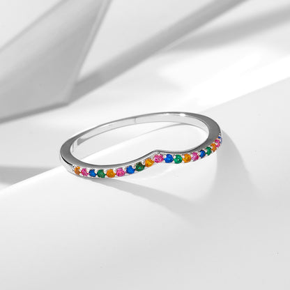 Multi-Color Stacking Ring in Sterling Silver