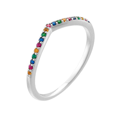 Multi-Color Stacking Ring in Sterling Silver