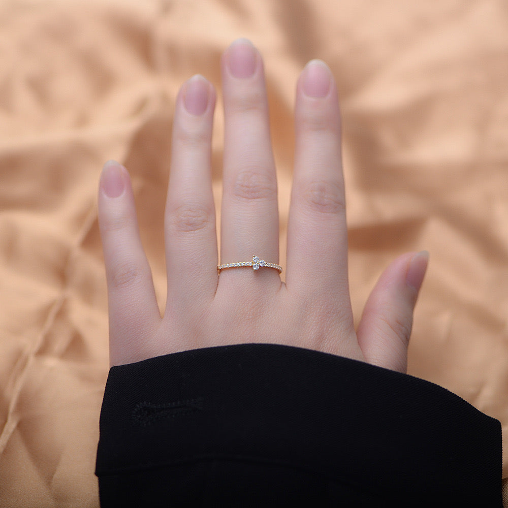 Sterling Silver Three Stone Stacking Ring