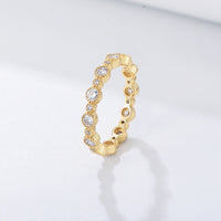 Sterling Silver Bezel Set Cubic Zirconia Eternity Ring