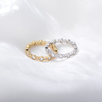 Sterling Silver Bezel Set Cubic Zirconia Eternity Ring