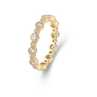 Sterling Silver Bezel Set Cubic Zirconia Eternity Ring