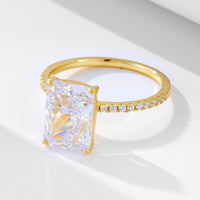 Sterling Silver Radiant Cut Engagement Rings Set