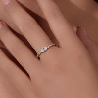 Sterling Silver Bezel Marquise Ring