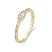 Sterling Silver Bezel Marquise Ring