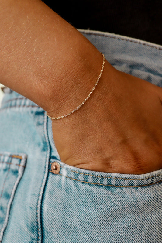 1.2mm Singapore 14K Solid Gold Permanent Jewelry Chain