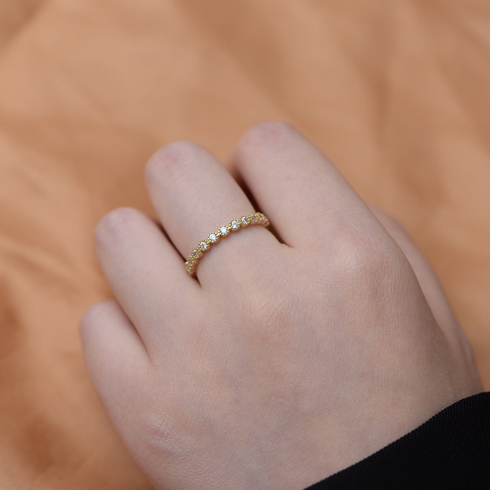 Sterling Silver Bezel Cubic Zirconia Eternity Ring