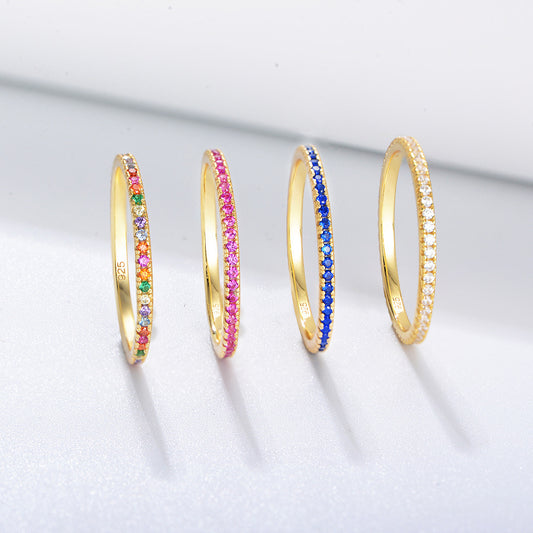 18K Gold Plated Colorful Eternity Ring