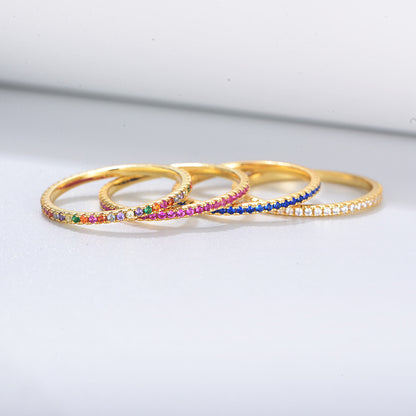 18K Gold Plated Colorful Eternity Ring